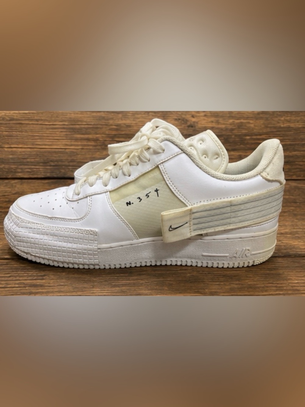 Nike Air Force 1 Type N.354 CT2584-100 Triple White Men’s Size 12 Rare